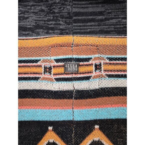 Billabong Womens Southwestern Open Front Knit Sweater Cardigan Small Aztec Boho - Picture 7 of 9